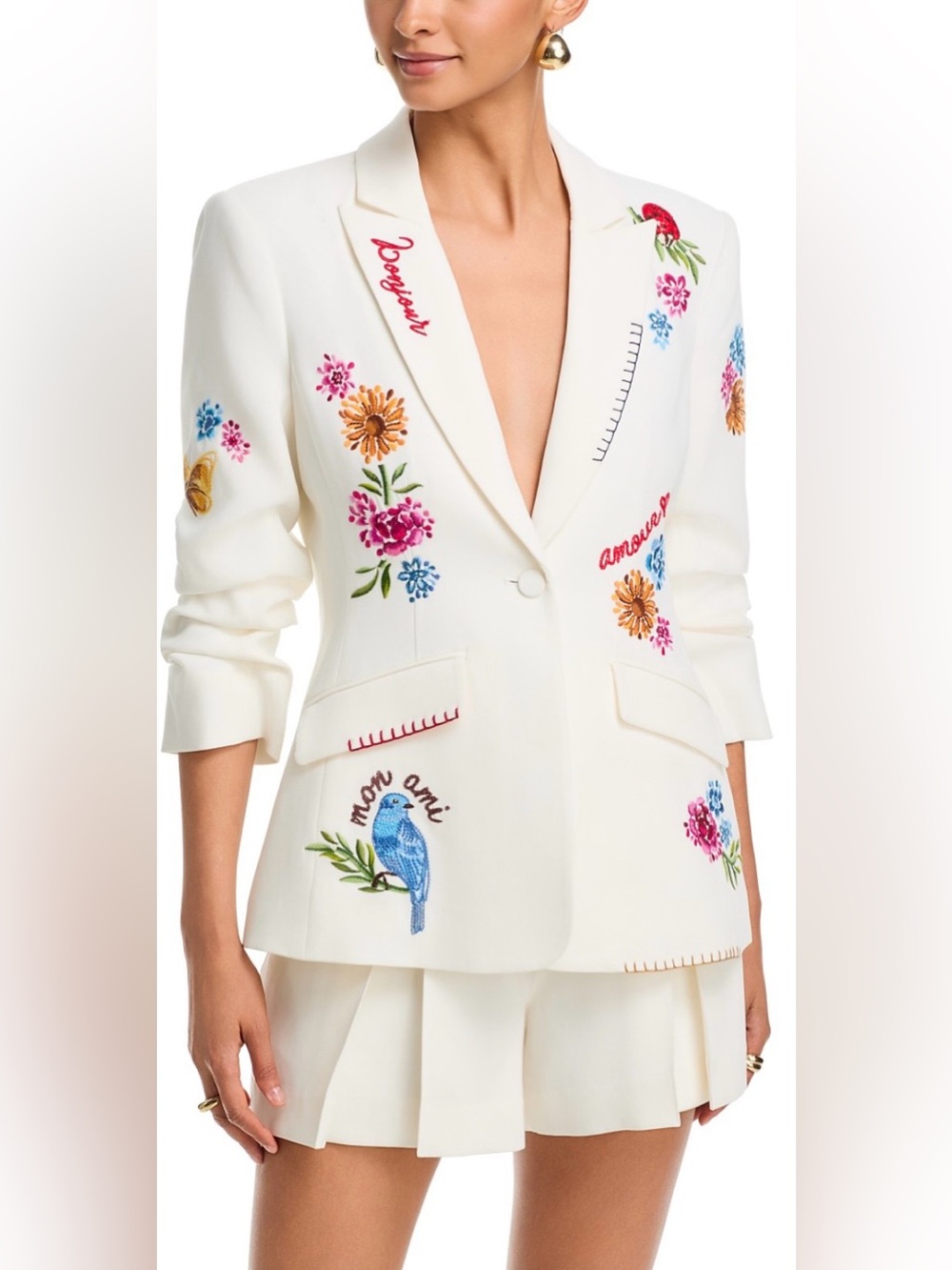 Cinq a Sept Celeste Vine Scrunched Cheyenne Blazer